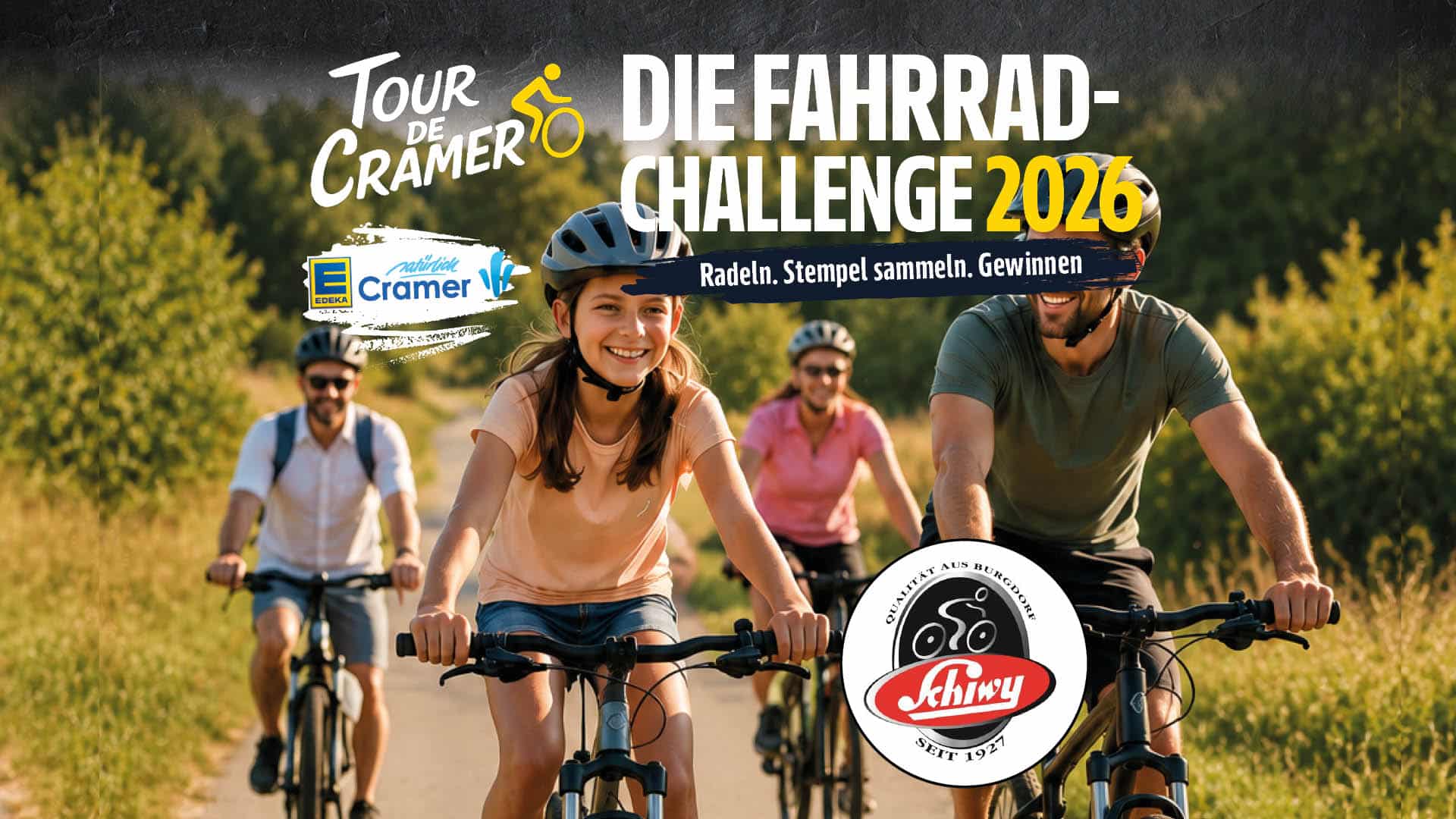 Eine Gruppe Fahrradfahrer auf einer Radtour