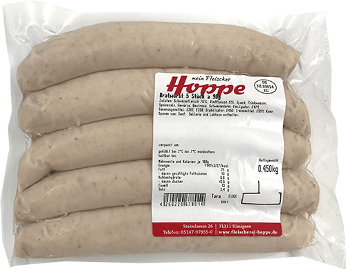 Abbildung der alten Hoppe Bratwurst SB-Verpackung